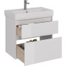 Тумба LEMARK COMBI 80 см под раковину, подвесная/напольная, 2 ящика, белый глянец LM03C80T
